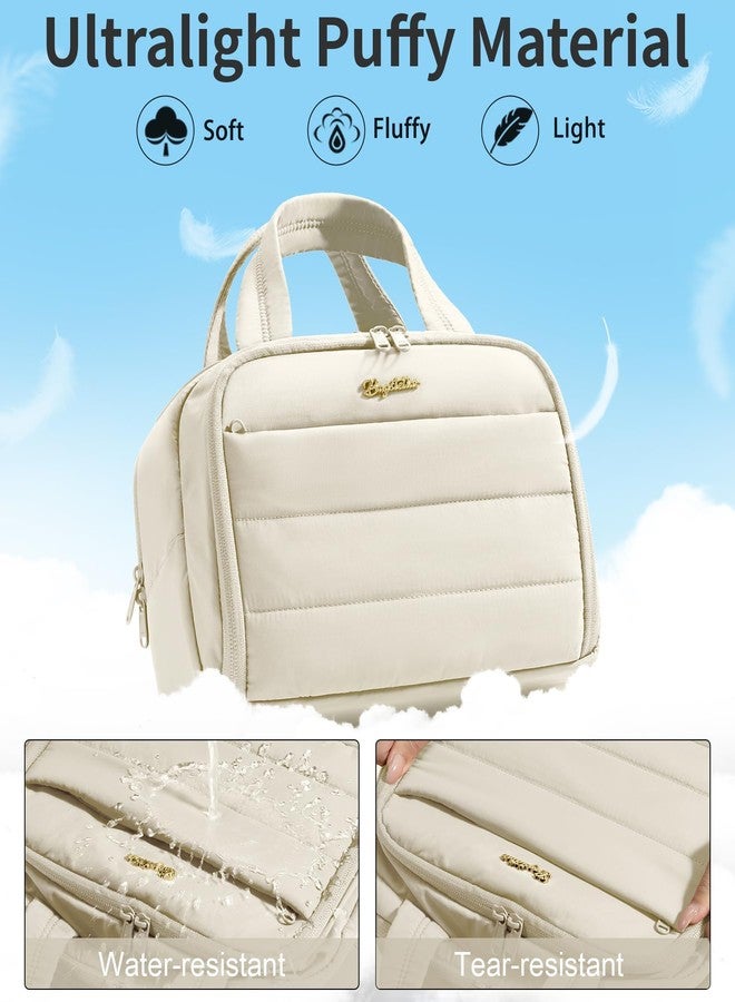 Bagstellar Travel Toiletry Bag, Lightweight Wide-open Large Puffy Toiletry Bag for Women, Quilted Makeup Bag Organizer Water-resistant Cosmetic Bag with Handle for Toiletries, Essentials, Accessories - Image 4